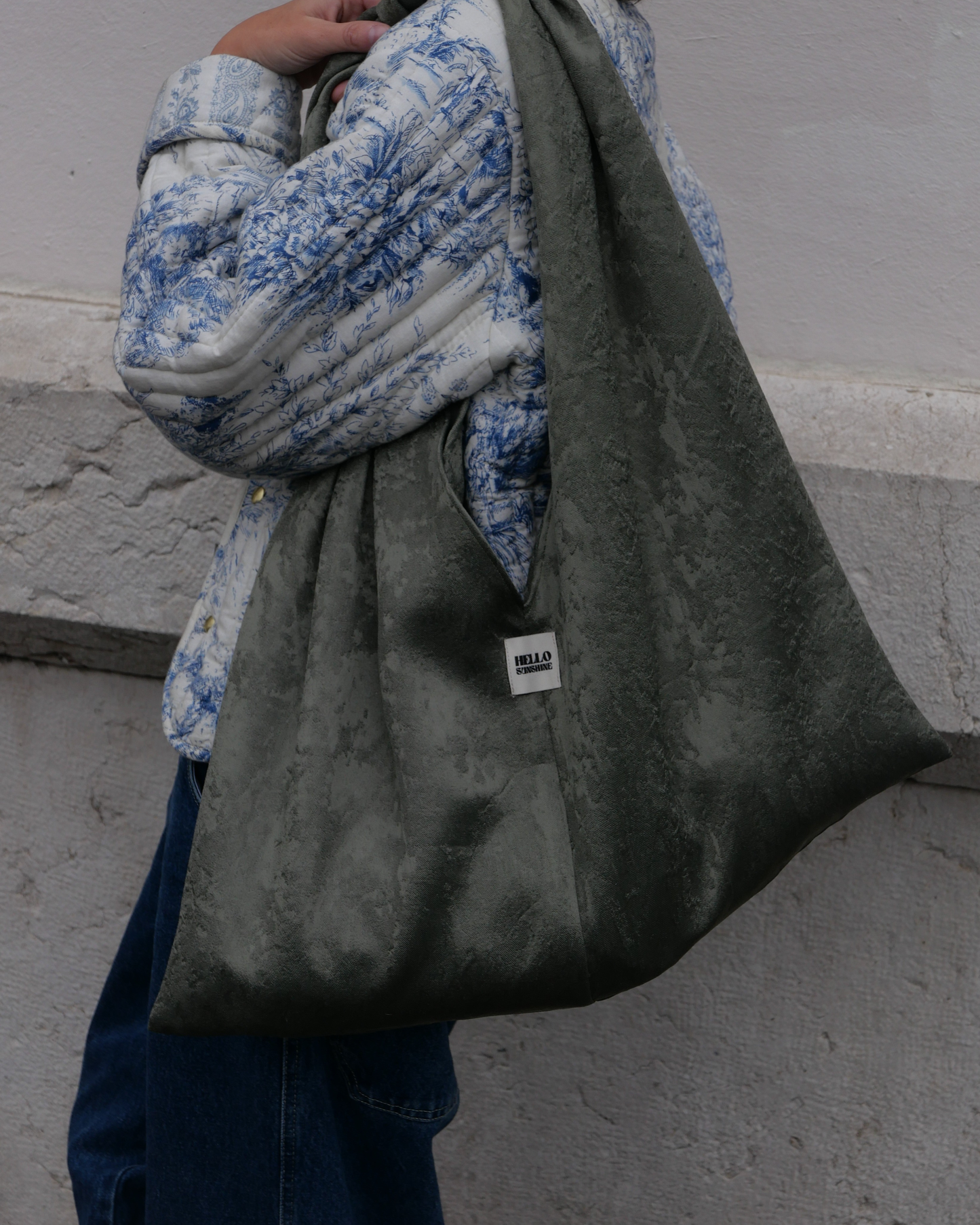 Hobo bag velours kaki